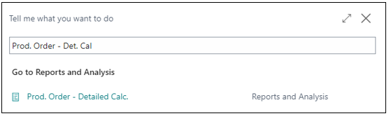 Production Order Report